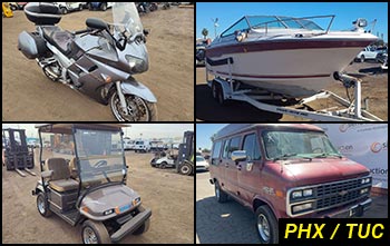 Public Auctions on Boats, RVs, Motorcycles, Carts in Arizona