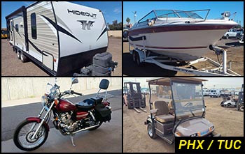 Public Auctions on Boats, RVs, Motorcycles, Carts in Arizona