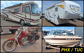Public Auctions on Boats, RVs, Motorcycles, Carts in Arizona