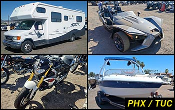 Public Auctions on Boats, RVs, Motorcycles, Carts in Arizona