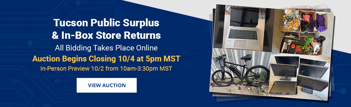 Tucson Public Surplus Auction Begins Closing Sunday, October 4th