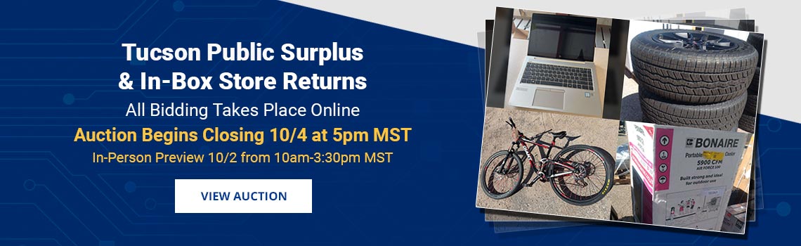 Tucson Public Surplus Auction Begins Closing Sunday, October 4th