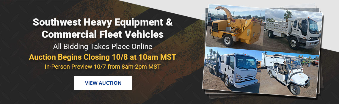 Southwest Heavy Equipment & Fleet Vehicles Auction Closing Thursday, October 8th
