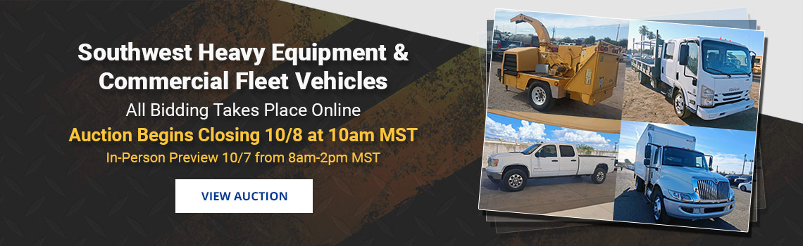 Southwest Heavy Equipment & Fleet Vehicles Auction Closing Thursday, October 8th
