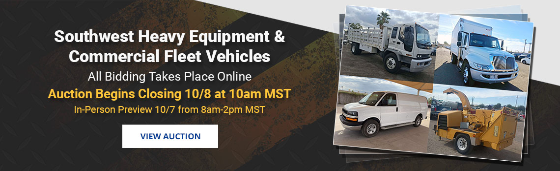 Southwest Heavy Equipment & Fleet Vehicles Auction Closing Thursday, October 8th