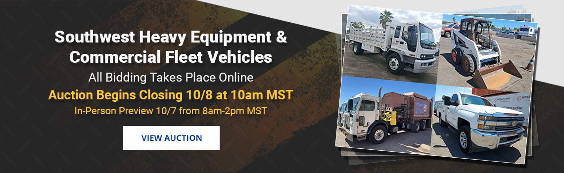 Southwest Heavy Equipment & Fleet Vehicles Auction Closing Thursday, October 8th