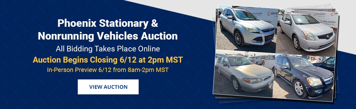 Phoenix Stationary & Nonrunning Vehicles Auction Closing Friday, June 12th