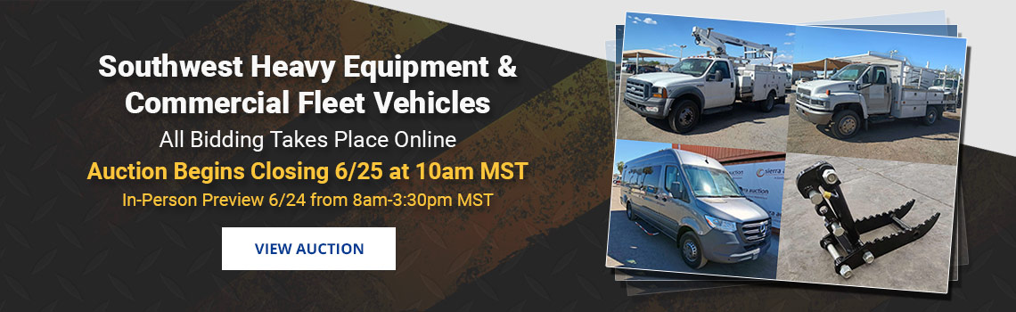 Southwest Regional Heavy Equipment & Fleet Auction Closing Thursday, June 25th