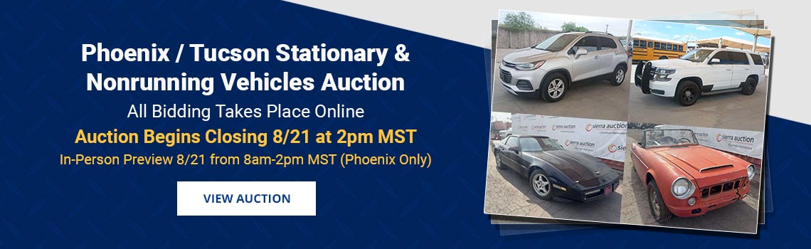 Phoenix / Tucson Stationary & Nonrunning Vehicles Begins Closing Friday, August 21st