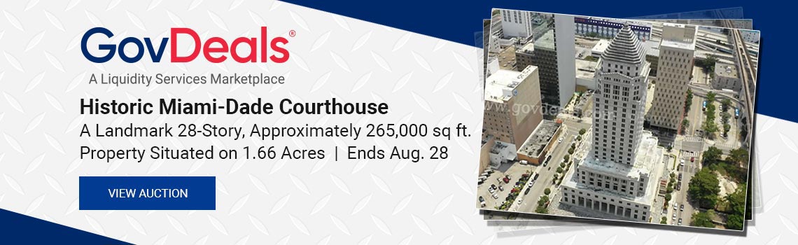 Historic Miami-Dade Courthouse Online Auction Listed on GovDeals
