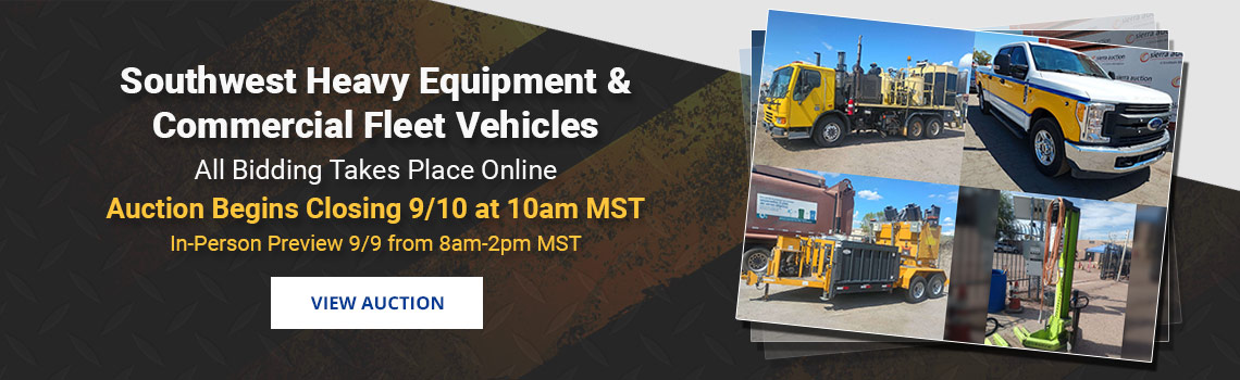 Southwest Heavy Equipment and Fleet Vehicles Auction Begins Closing Thursday, September 10th