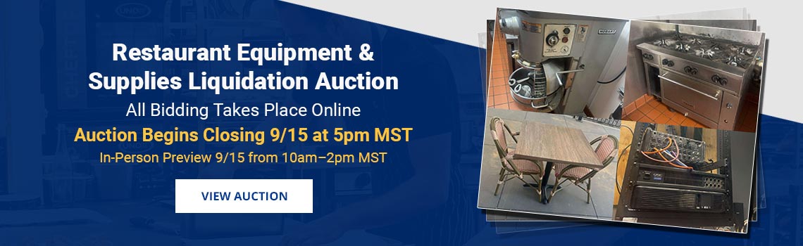 Restaurant Equipment and Supplies Liquidation Auction Begins Closing Tuesday, September 15th
