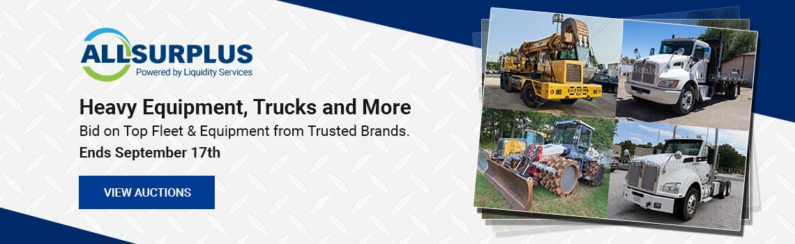 Heavy Equipment, Trucks and More Listed on AllSurplus