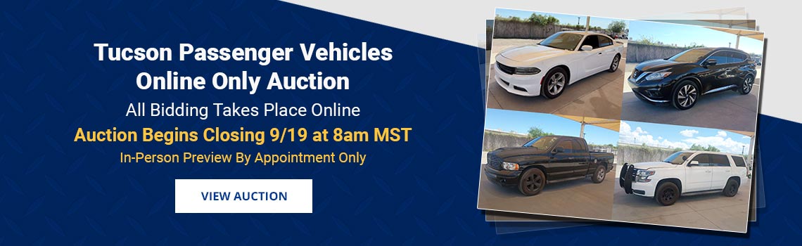 Tucson Passenger Vehicles Auction Begins Closing Saturday, September 19th