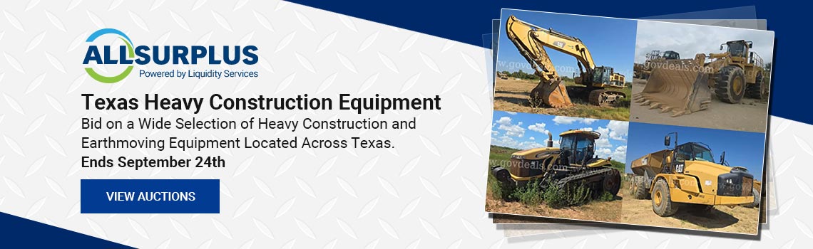 Texas Heavy Construction Equipment Auction Listed on AllSurplus